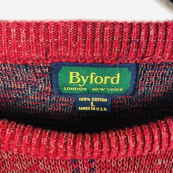 Byford Size Large Pullover Sweater Red Blue Green - Picture 3 of 3